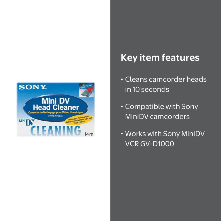 Sony MiniDV Camcorder Head Cleaner Cassette DVM12CLD - Walmart.com