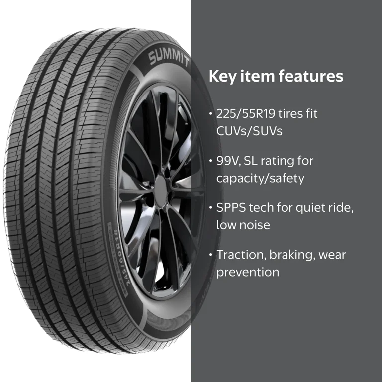 Summit Appliance, SUV Crossroad Tire, 225/55R19 99V, All Season