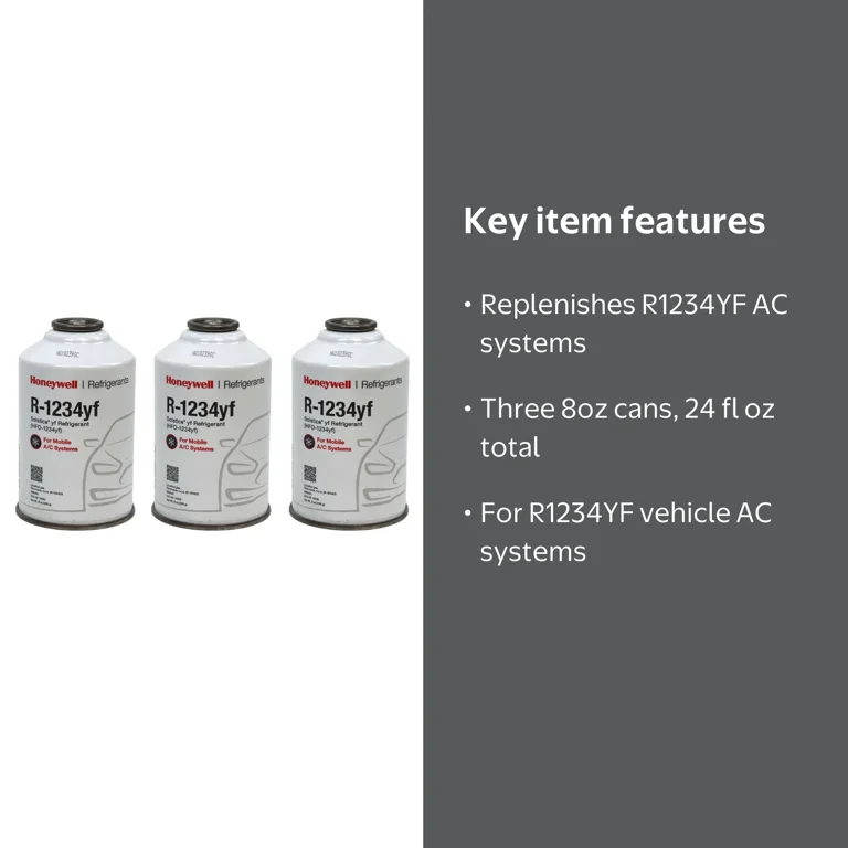 Honeywell R1234YF AC Refrigerant Refill, Recharge Gas Coolant for