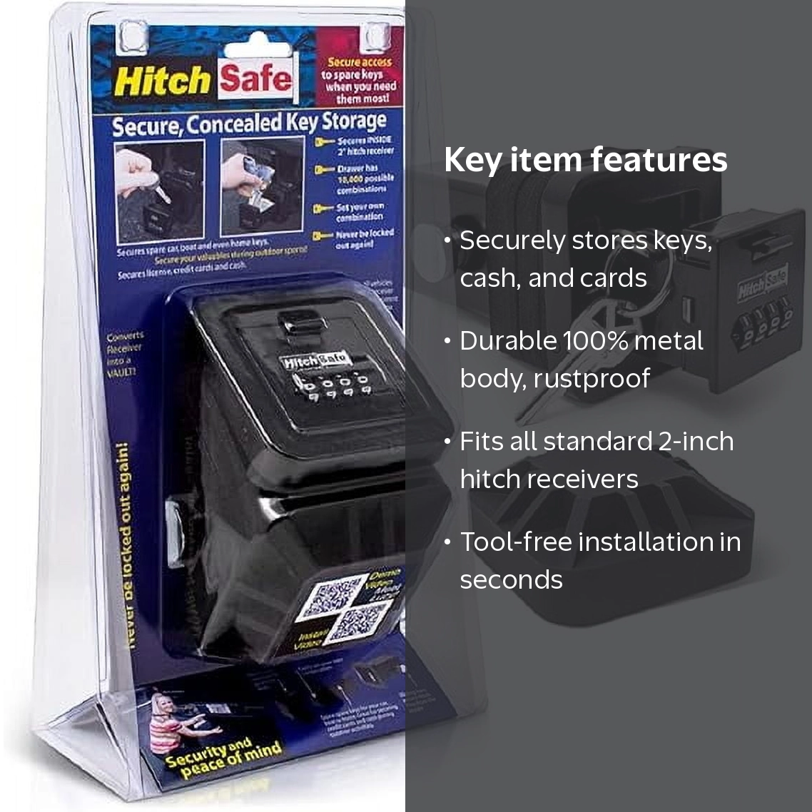 HitchSafe FJM-HS7000 Hitch Locking Bar, Fits 2 inch Hitch Receiver