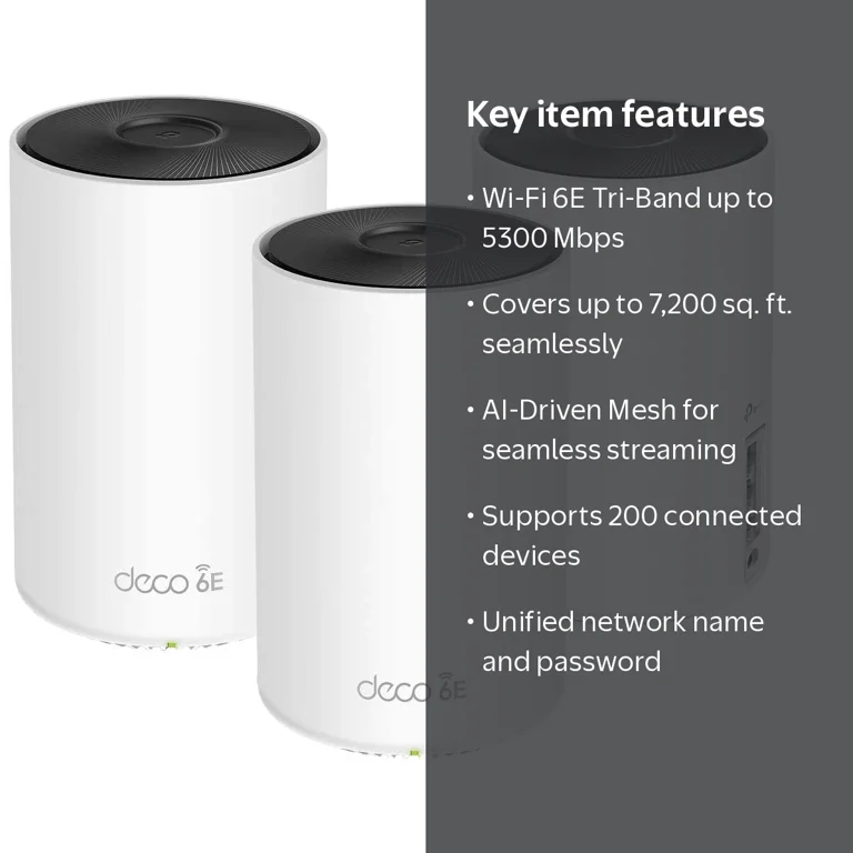 TP-Link, Deco AXE5300 Wi-Fi 6E Mesh System, 3 Pack, Tri-Band