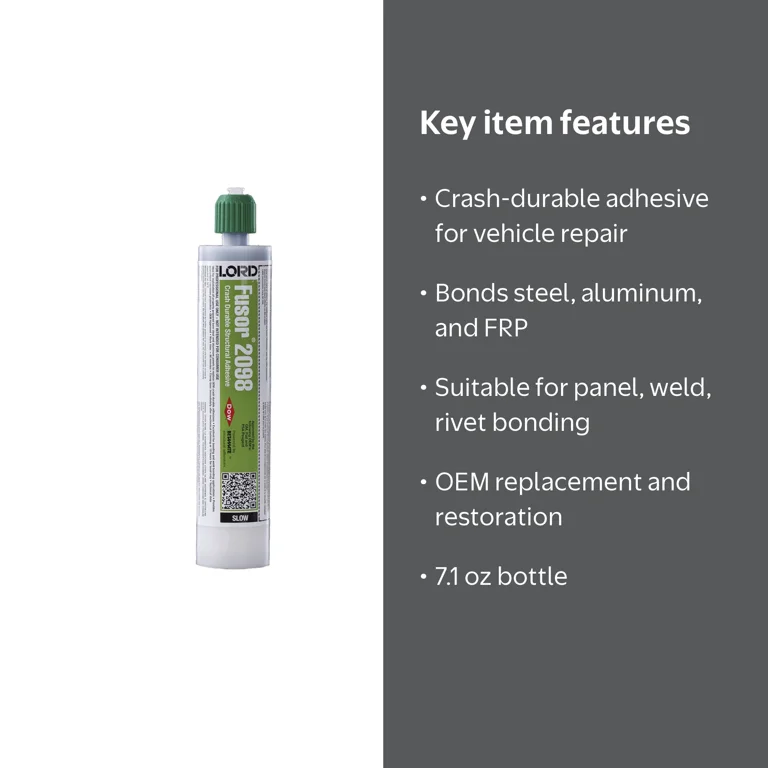 Fusor 2098 2-Part Slow Crash Durable Structural Adhesive, 7.1 oz