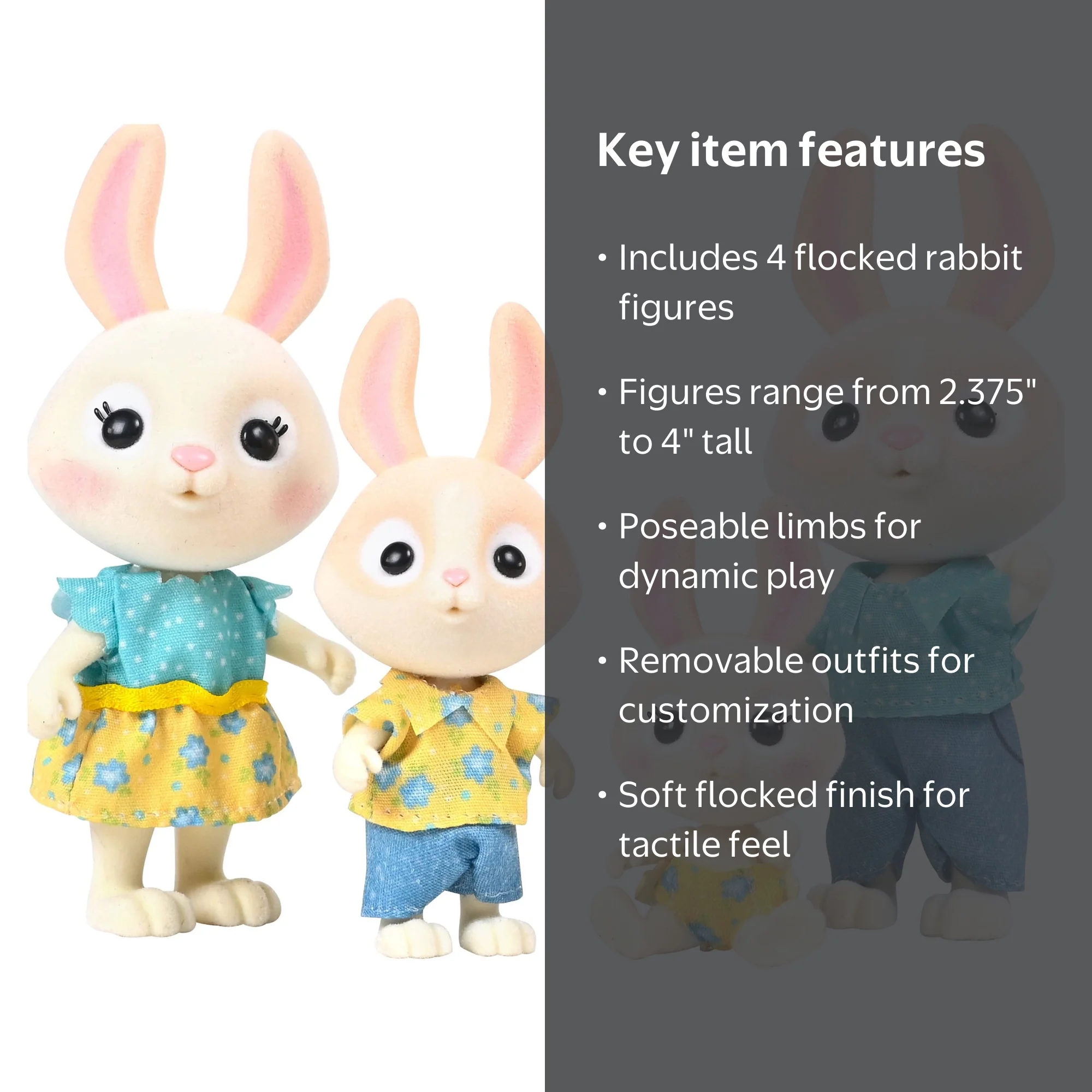 Honey Bee Acres McScampers Rabbit Family ‚Äì Includes 4 Mini