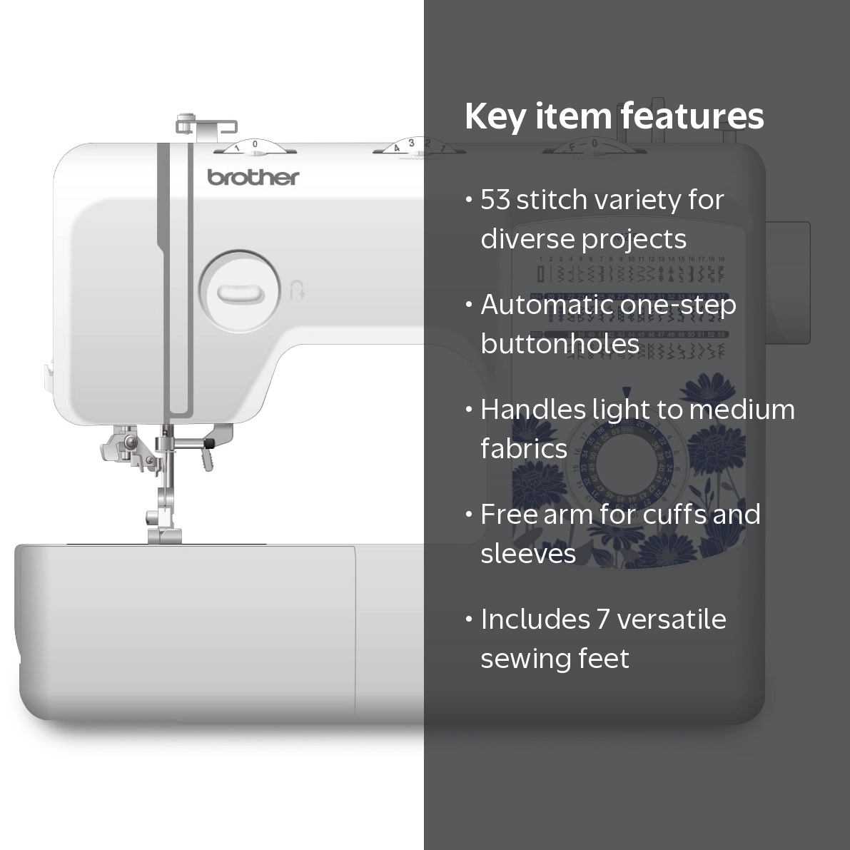 Brother, Sewing Machine, 53 Built-In Stitches, Free Arm - Walmart.com