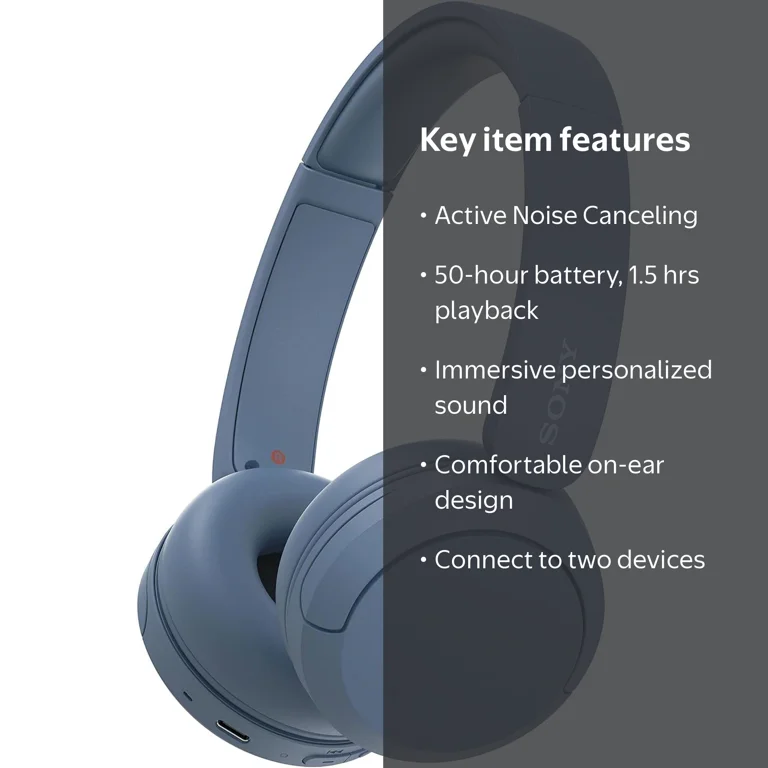 Sony Wireless Bluetooth Noise Canceling On-Ear Headphones with