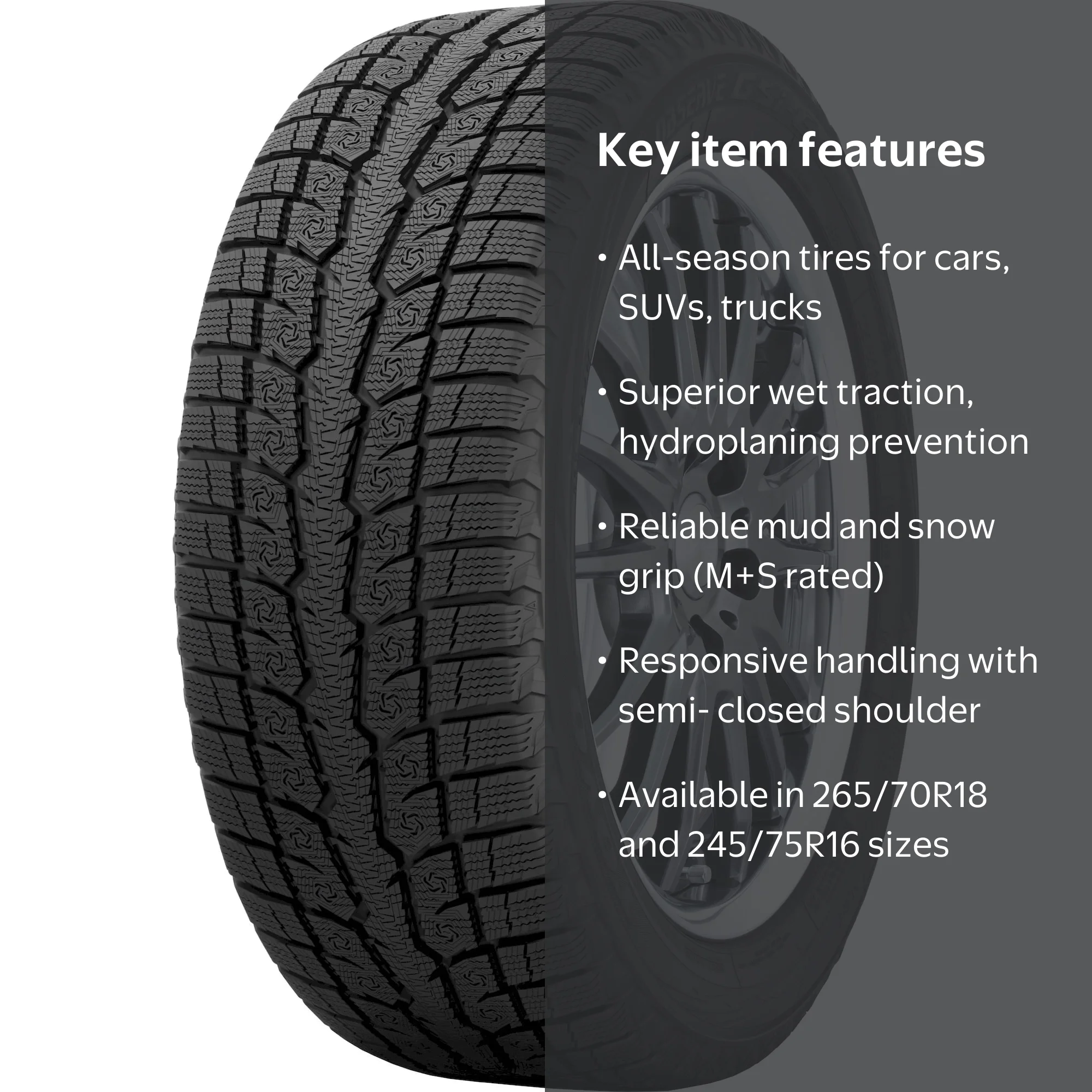 Toyo Observe GSi-6 LS Winter Tire, 245/75R16 111H BW - Exceptional