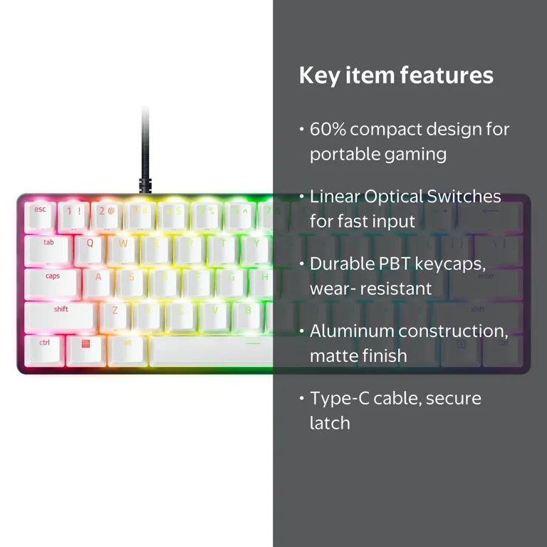 Razer Huntsman Mini, 60% Portable Mechanical Gaming Keyboard