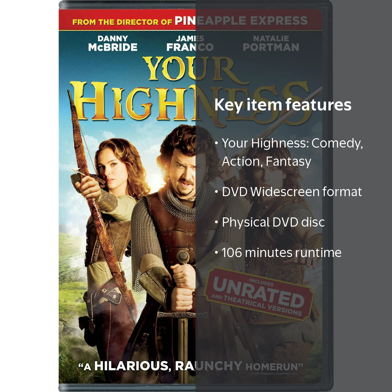 Your Highness DVD Widescreen 106 mins Comedy Action Fantasy