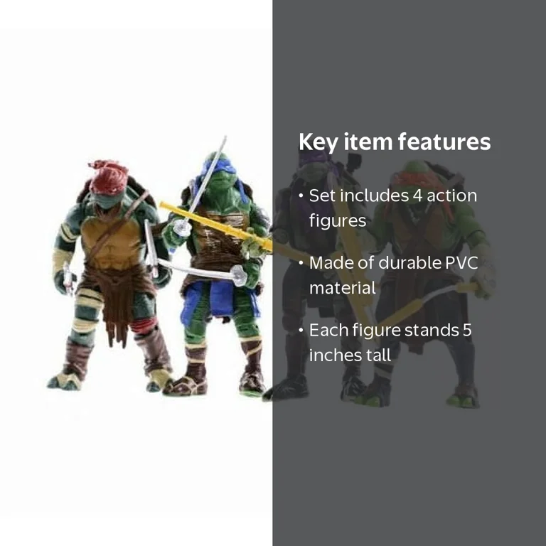 Teenage Mutant Ninja Turtles 4 Piece Action Figures Set - Walmart.com