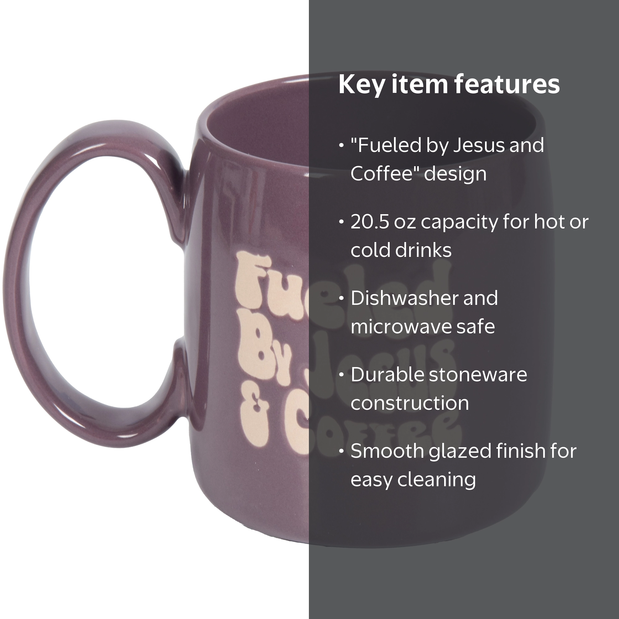 Mainstays Purple 20.5oz Stoneware Mug - Dishwasher & Microwave