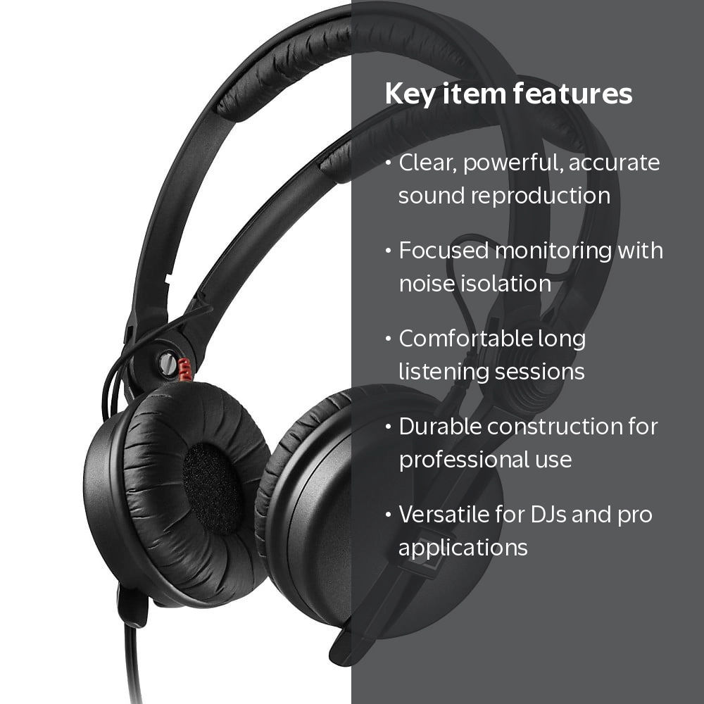 Sennheiser HD 25 Closed-Back On-Ear Monitor Headphones - Walmart.com