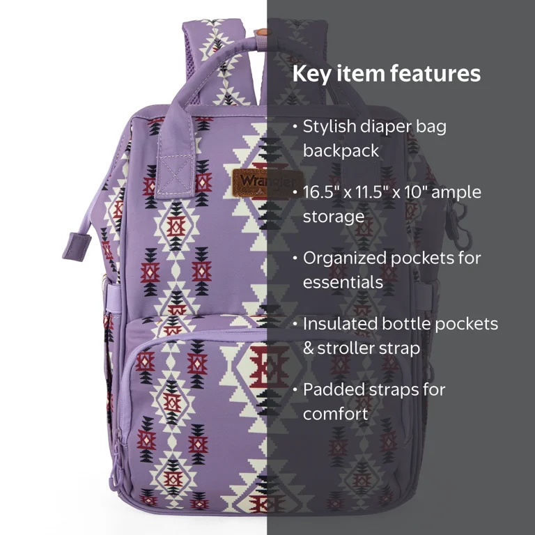 Montana West, Baby Backpack, Purple, Diaper Bag with Stroller