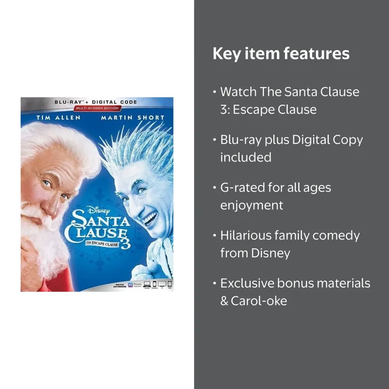 Disney The Santa Clause 3 Blu-ray + Digital Copy, 1 Pack - Walmart.com