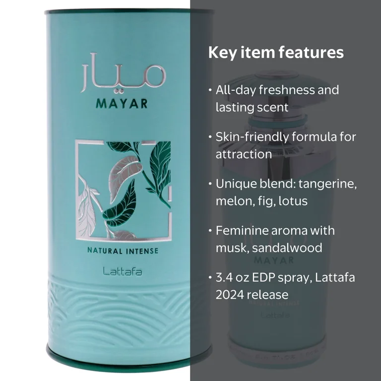MAYAR Natural Intense 香水(女性用) Lattafa Mayar Natural Intense Perfume, 3.4 oz EDP Spray, Tangerine