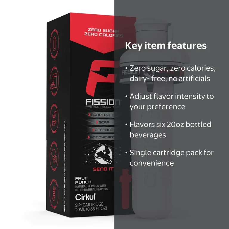 Cirkul Fission Send It Fruit Punch, Flavor Cartridge, Drink Mix, 1