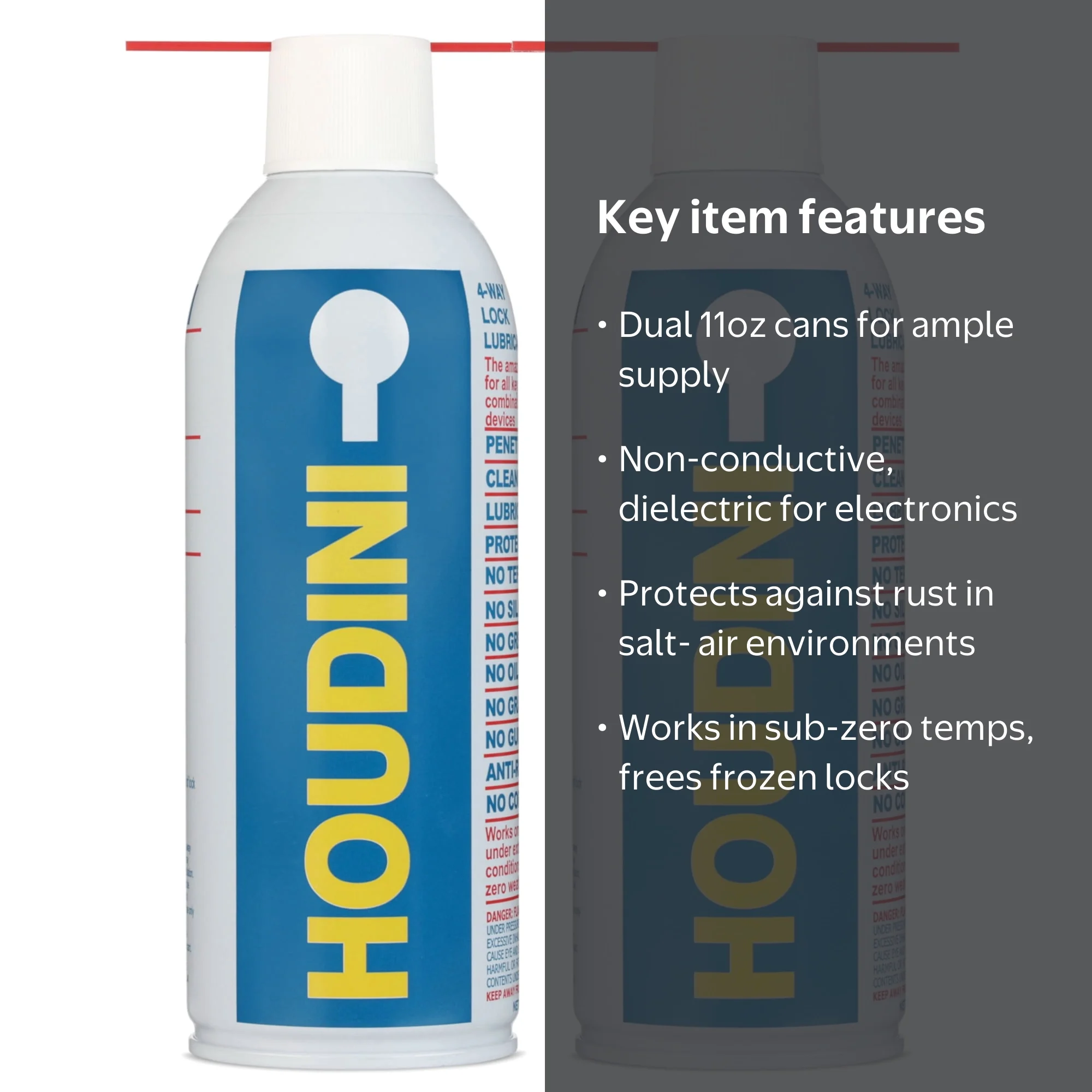 Protexall Houdini 086507111012 Lock Lubricant Spray, 11 oz Qty (2