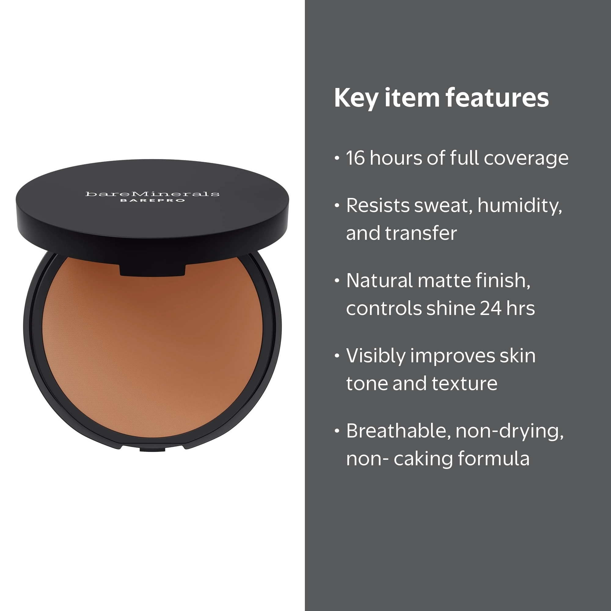 bareMinerals BAREPRO 16-HR Skin-Perfecting Powder Foundation, 45N