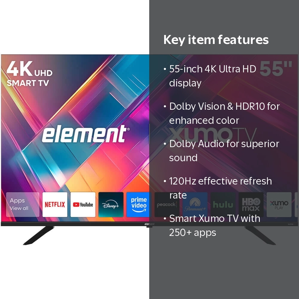 Element E550AE55CG 55 inch Class Revolution Series 4K UHD HDR LED