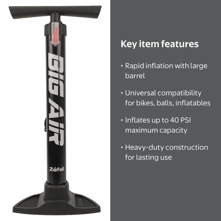 Zefal Big Air Heavy Duty Bicycle Floor Pump with Super Fast Fill