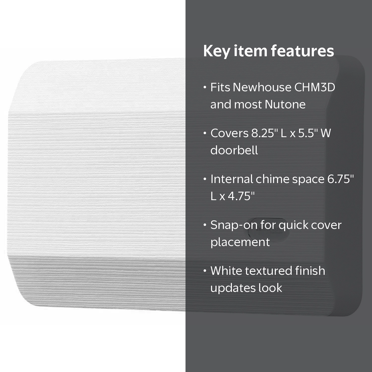 Newhouse Hardware CHM3DCOVER Door Chime Cover Only, White
