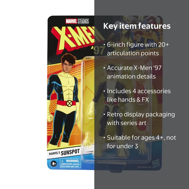 X-Men, Action Figure, Marvel's Sunspot 6-inch, Series '97