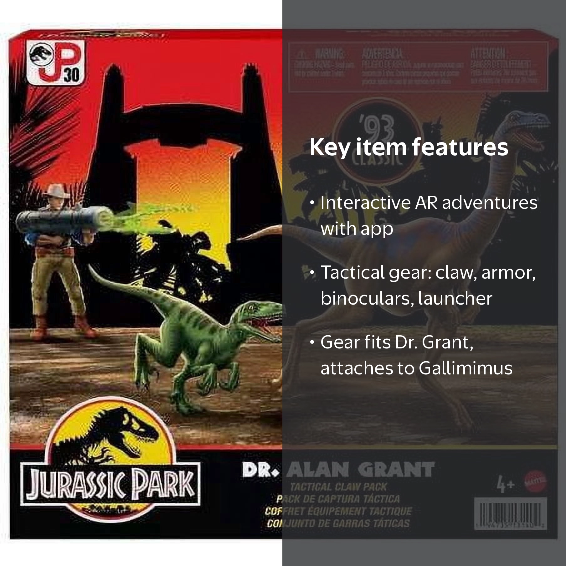 Mattel Jurassic Park '93 Dr. Alan Grant Tactical Claw Pack