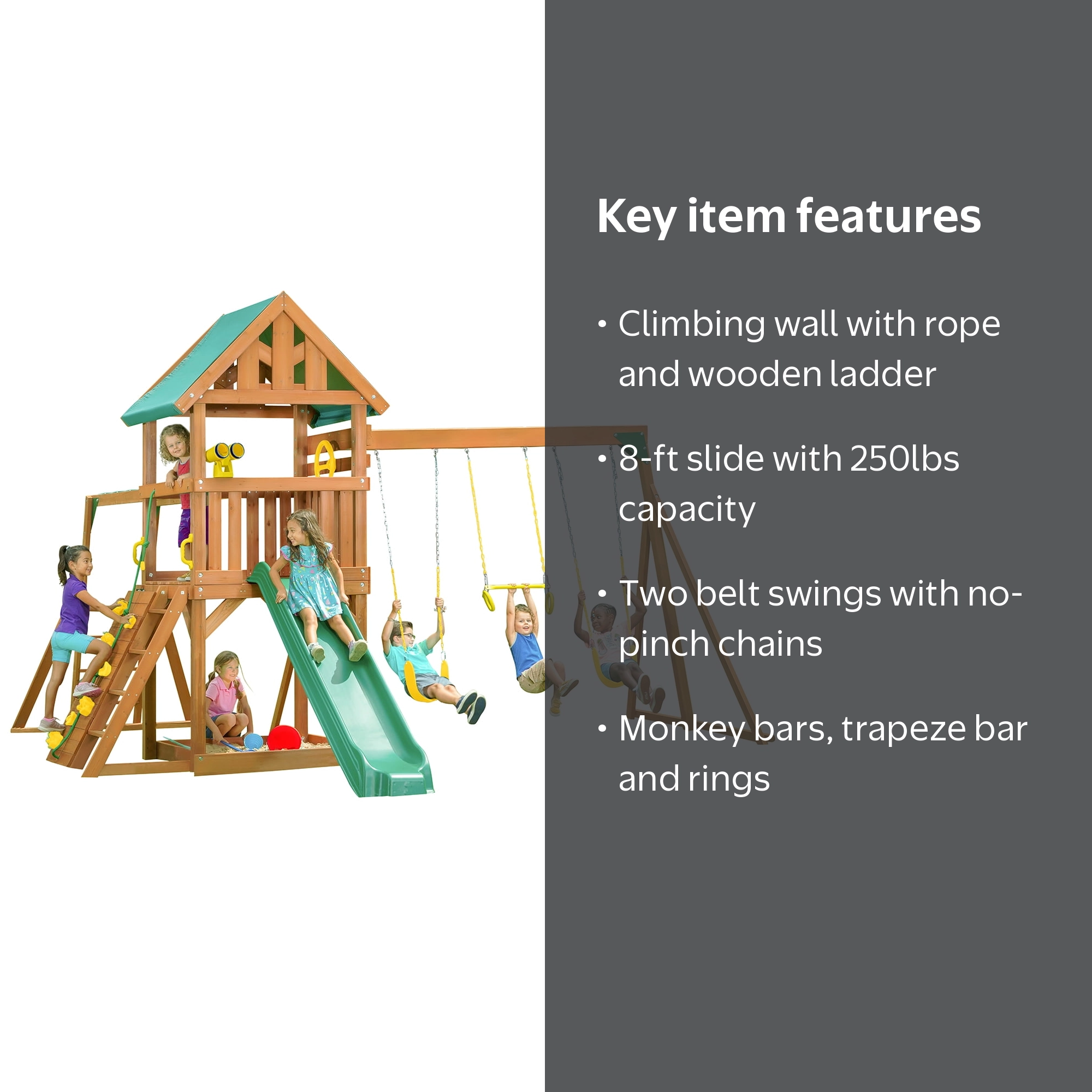 Creative Cedar Designs Mountain View Wooden Swing Sets with Tarp