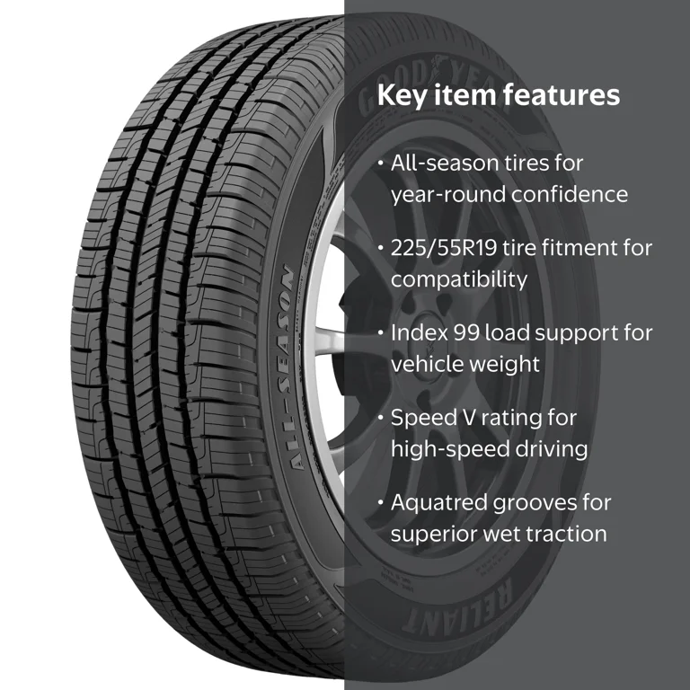 Goodyear Reliant 225/55R19 99V All-Season Tire - Walmart.com
