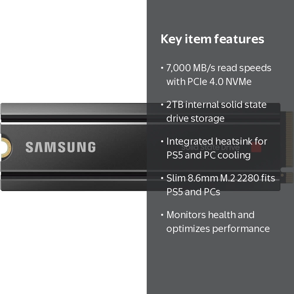 SAMSUNG 980 PRO M.2 2TB PCIe 4.0 SSD w/ Heatsink - High