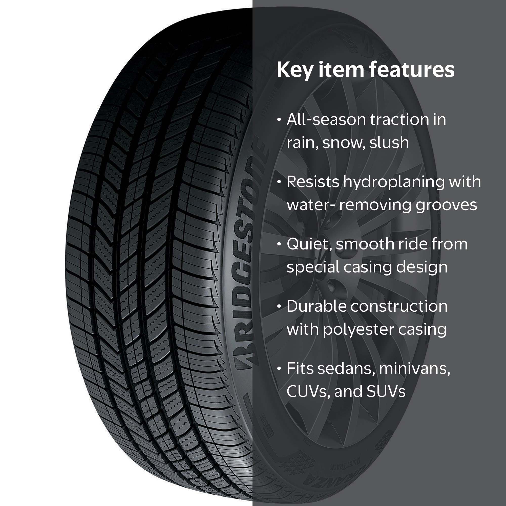 Bridgestone, Passenger Tire, All Season, 245/45R17, XL - Walmart.com