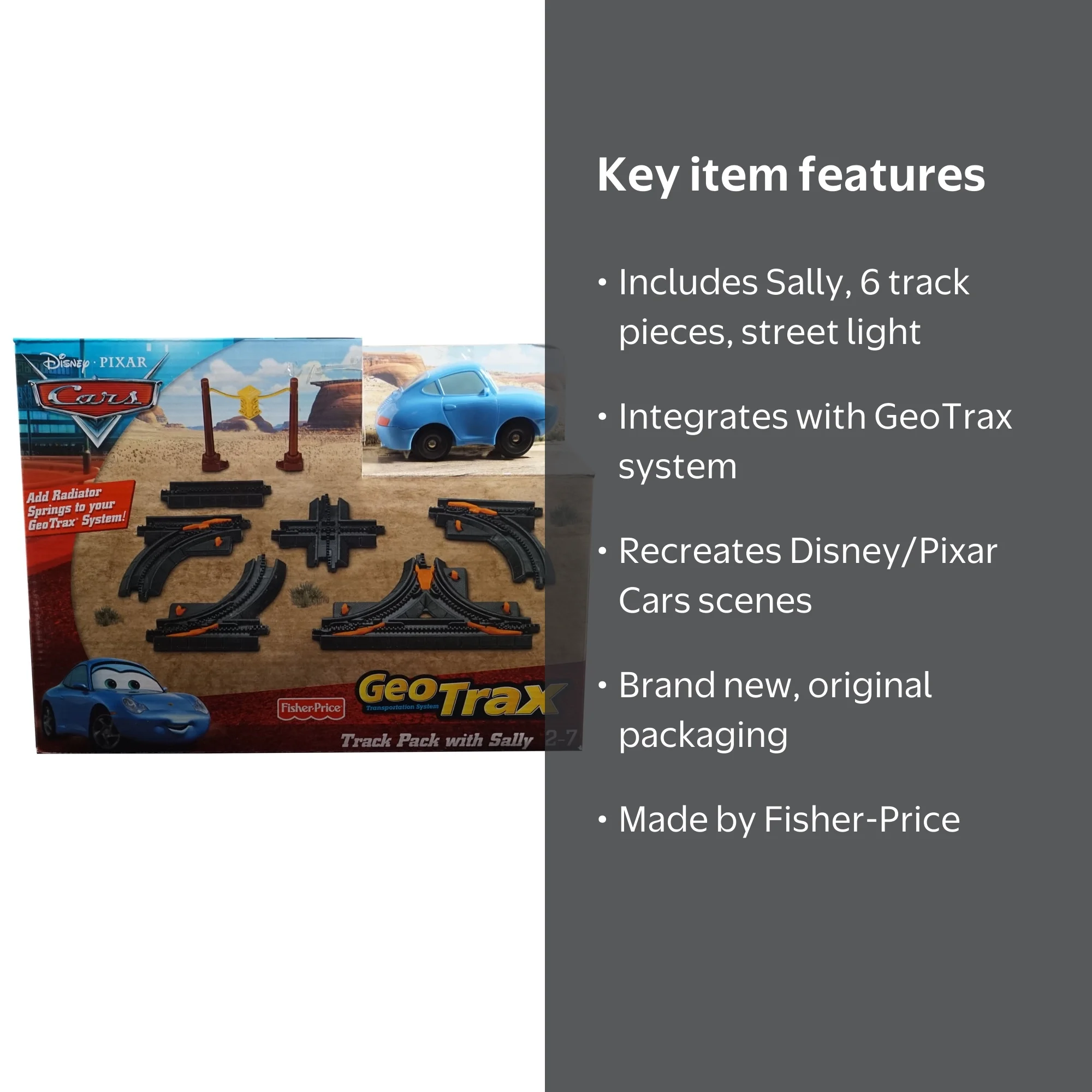 Fisher Price Geotrax Cars Track Pack Toy Set - Includes Sally