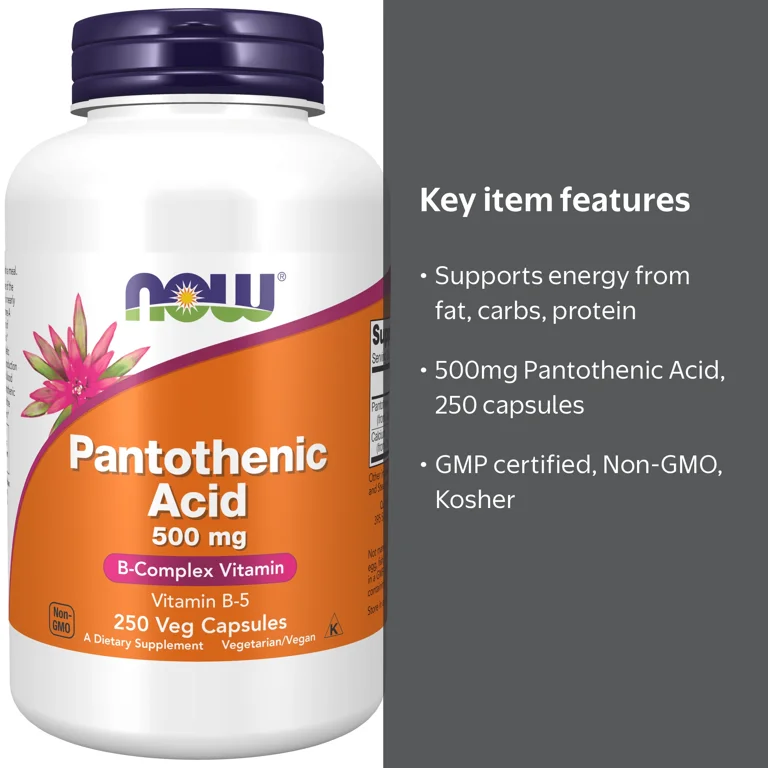 pantothenic acid 750 mg and 250 mg l carnitine NOW Foods Supplements, Acetyl-L-Carnitine mg, Amino Acid, Brain Nerve Cell Function*, 90 Tablets : Health & Household AminoTrace+ Vitamin & Mineral Supplement