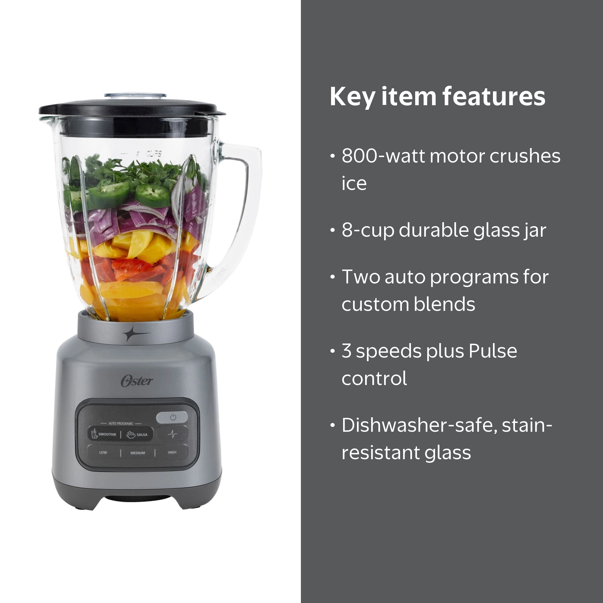 Free Shipping! Oster One-Touch Glass Blender, 8-Cup Boroclass Jar