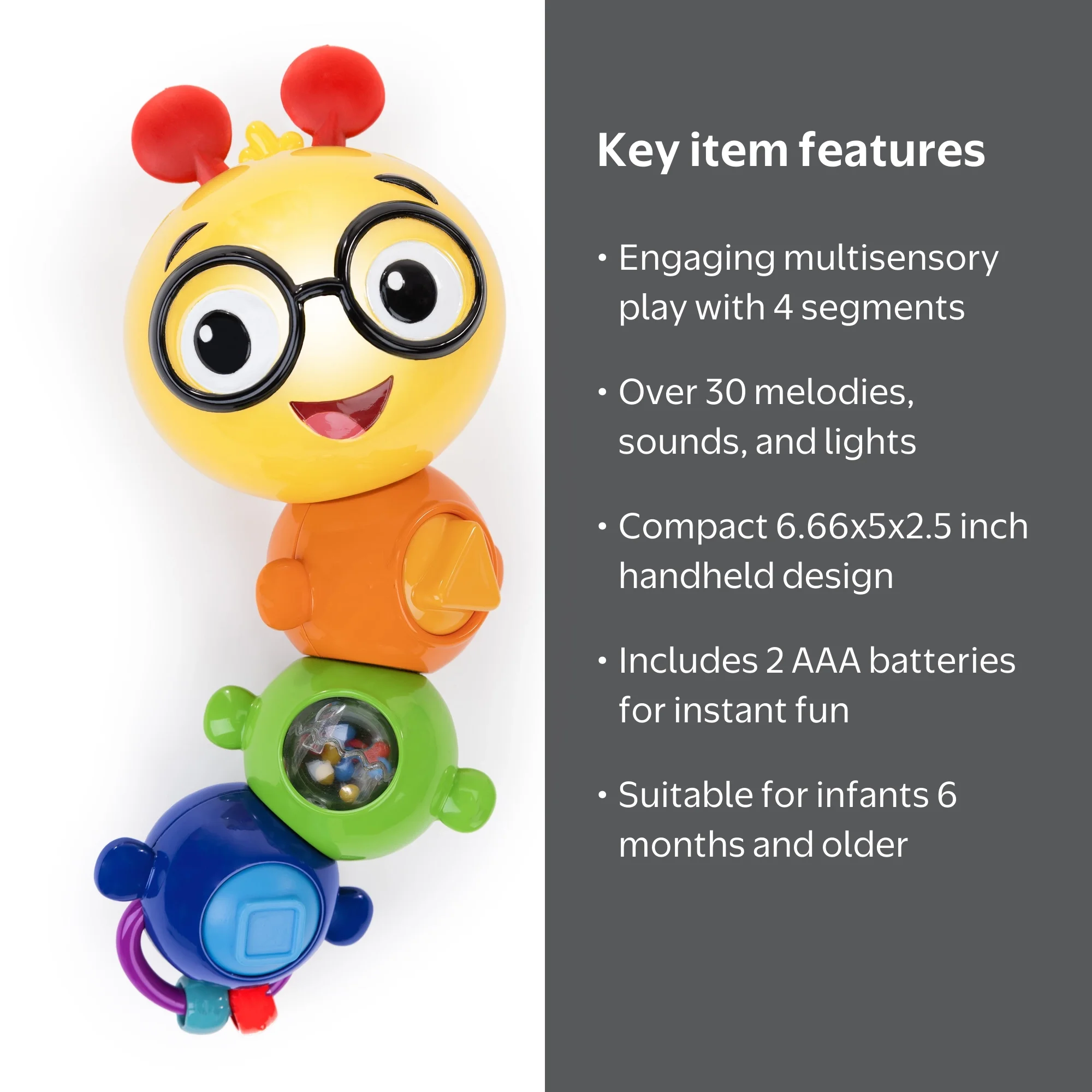 Baby Einstein Twist-a-Pal Cal Sensory Toy, Infants, Ages 6 Months+