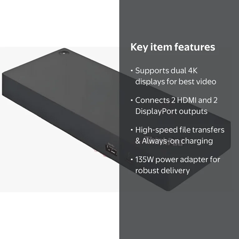 Lenovo ThinkPad Thunderbolt 3 Dock Gen 2 135W, Dual 4K Display