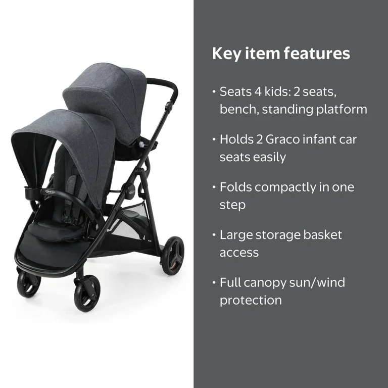 ⚠︎リーリー［美品］GRACO Ready2Grow 2.0 即購入○ Graco Ready2Grow 2.0 Double Stroller, 2-in-1, for two infant car