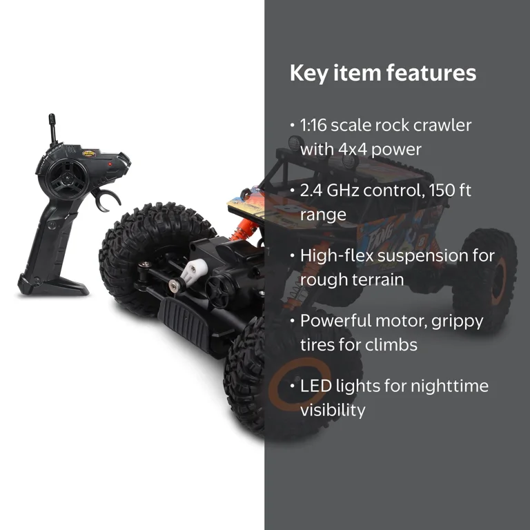 Mean Machines: RC Rock Crawler Fang - NKOK 1:16 Scale Battery