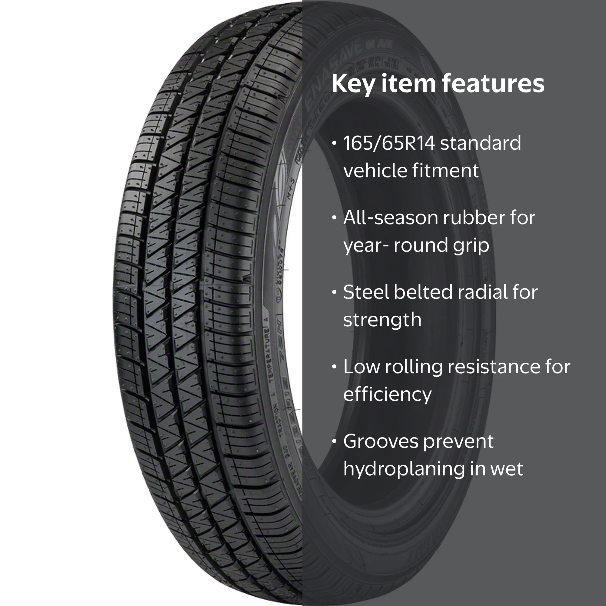 Dunlop Enasave 165/65R14 79S Passenger Tire, Low Rolling