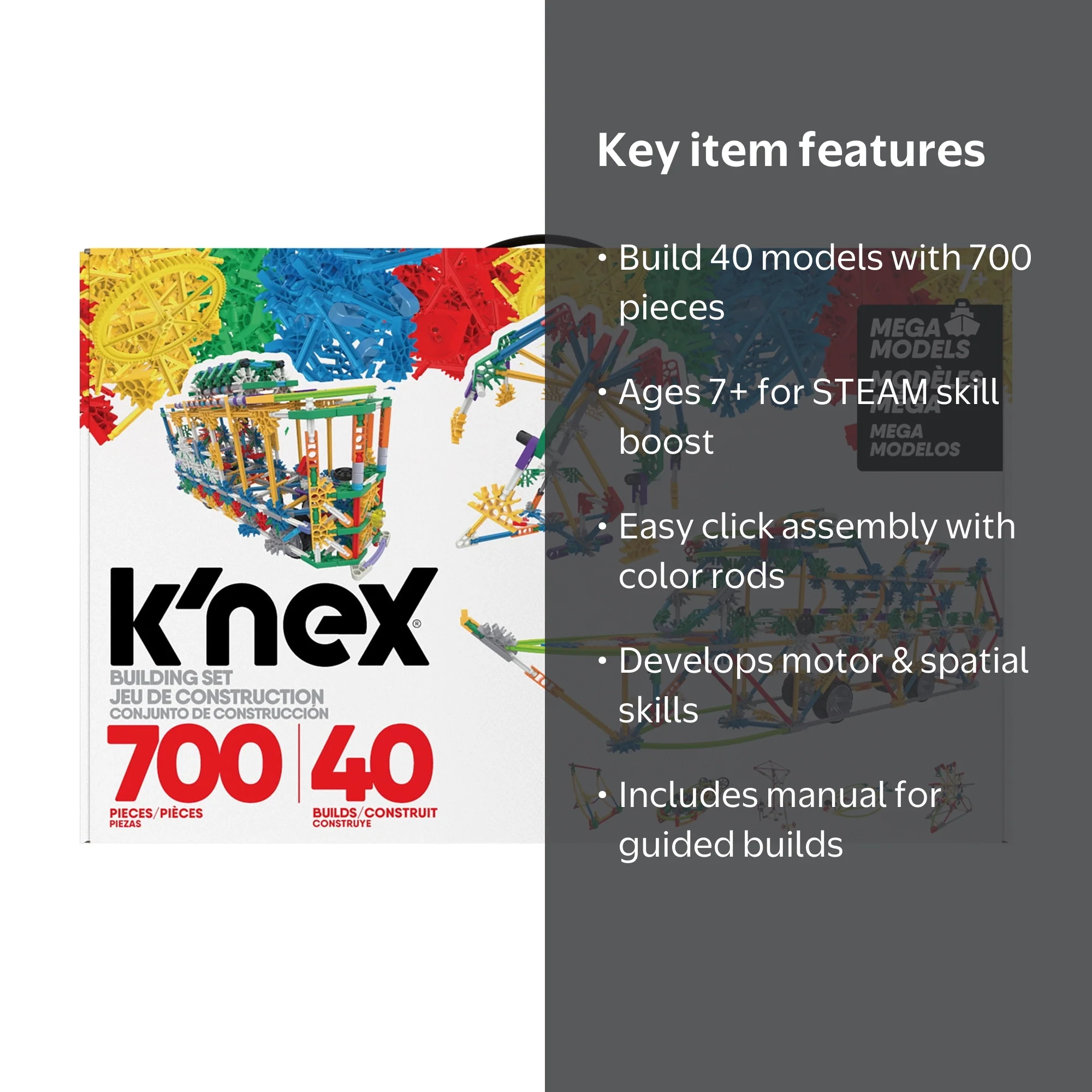 K'NEX Mega Models - 700 pc/40 Model Set - Walmart.com