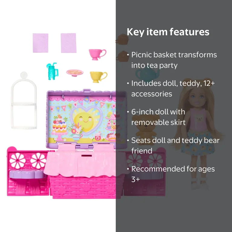 Barbie, Family & Friends Club Chelsea Playset, 10+ Accessories