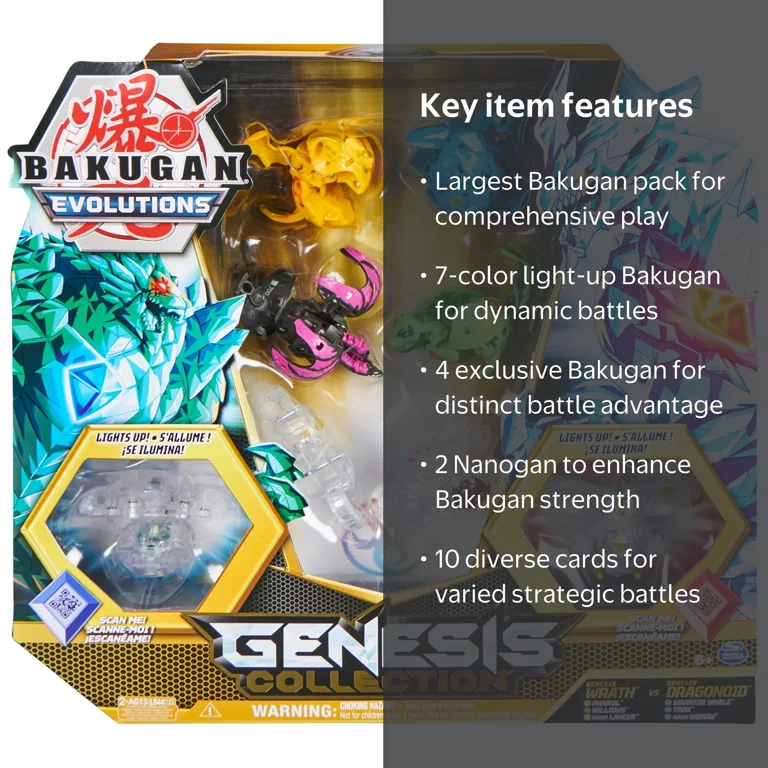 Bakugan, Genesis Collection Pack, Light-Up Bakugan with Stands