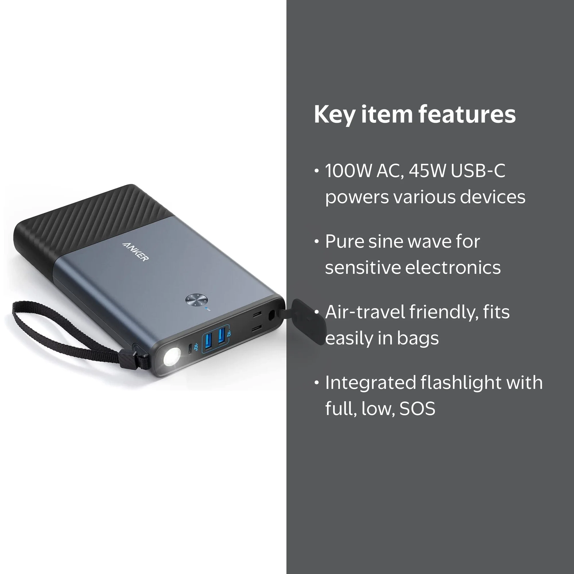 Anker Powerhouse 90, 87.6Wh Charger with 100W AC, 45W USB-C for
