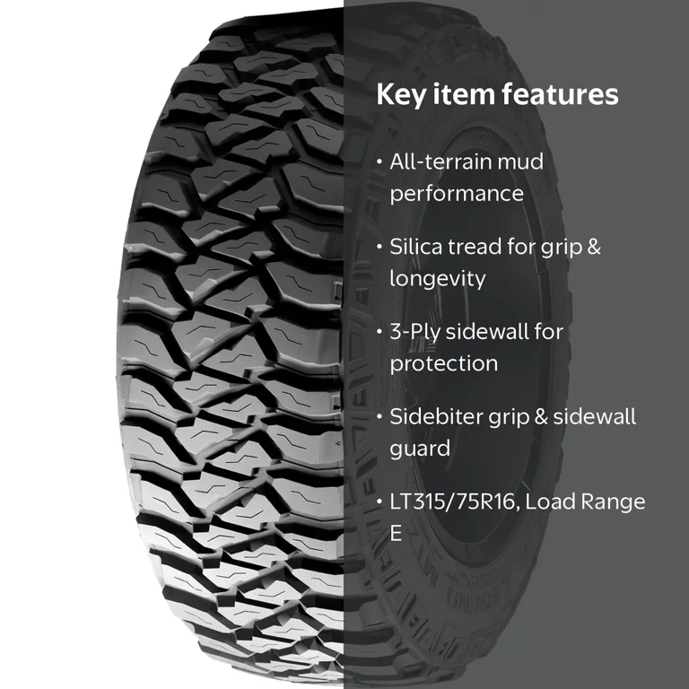Mickey Thompson, Mud Terrain Tire, LT315/75R16, Black - Walmart.com