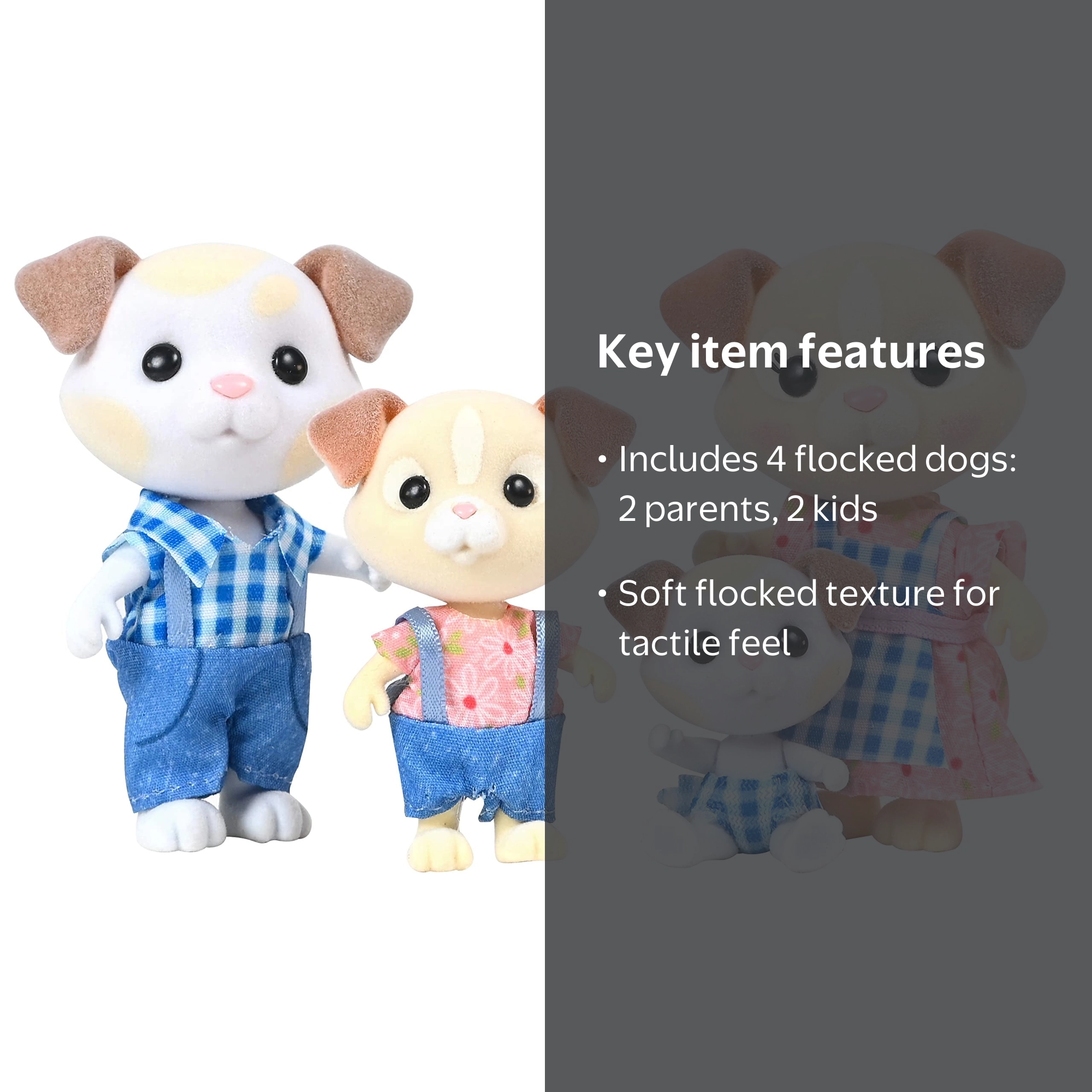 Honey Bee Acres The Barksters Dog Family, 4 Miniature Doll Figures