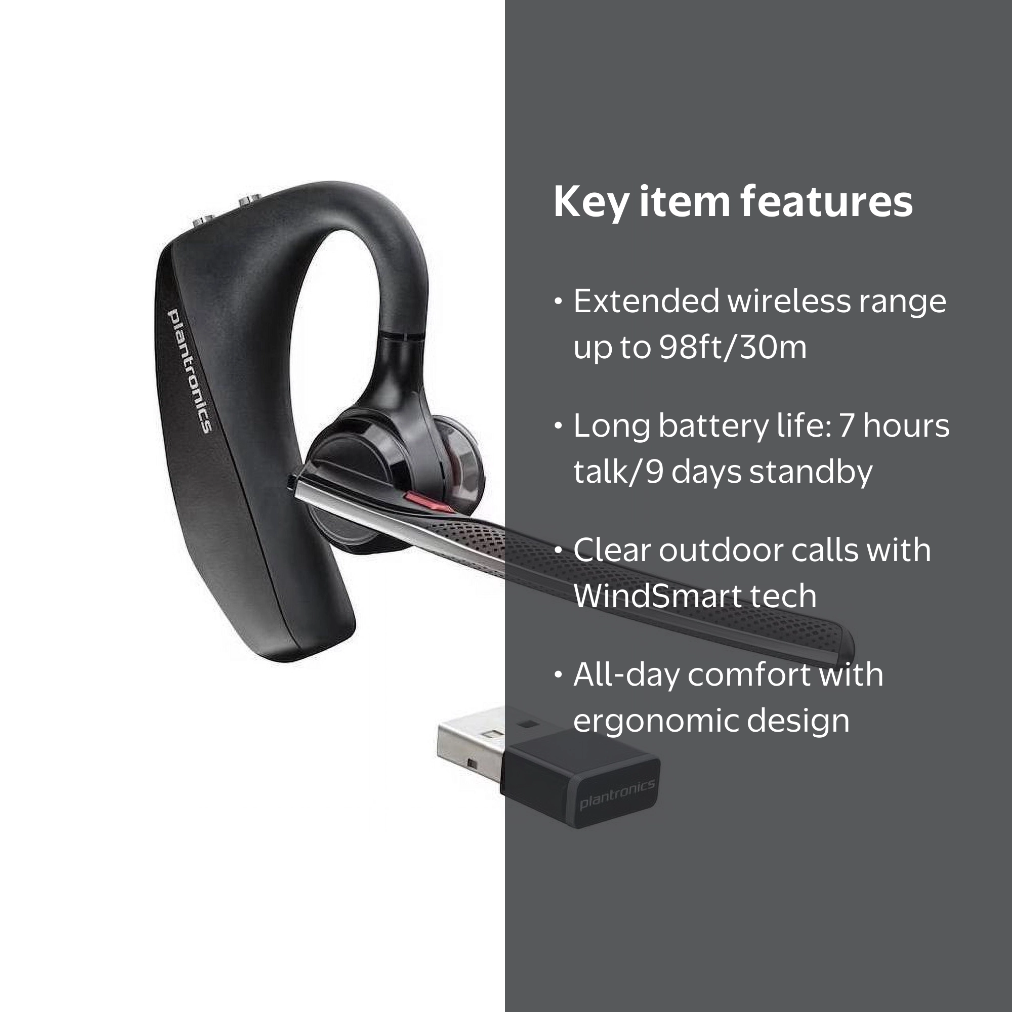 Plantronics Voyager 5200 Bluetooth Over-The-Ear Headset, Noise