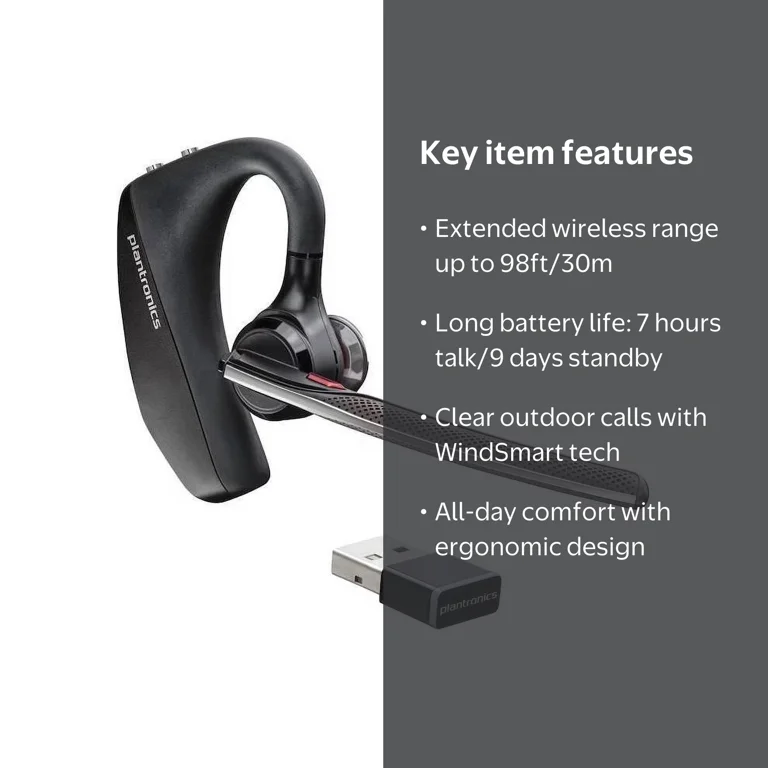 Plantronics Voyager 5200 Bluetooth Over-The-Ear Headset, Noise