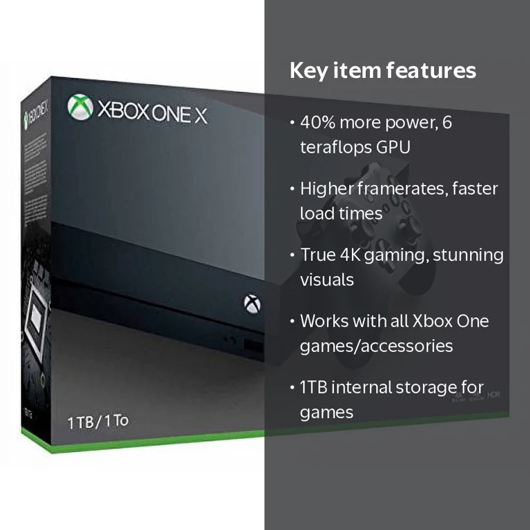 Free Shipping! Pre-Owned Microsoft Xbox One X 1TB Console, Black