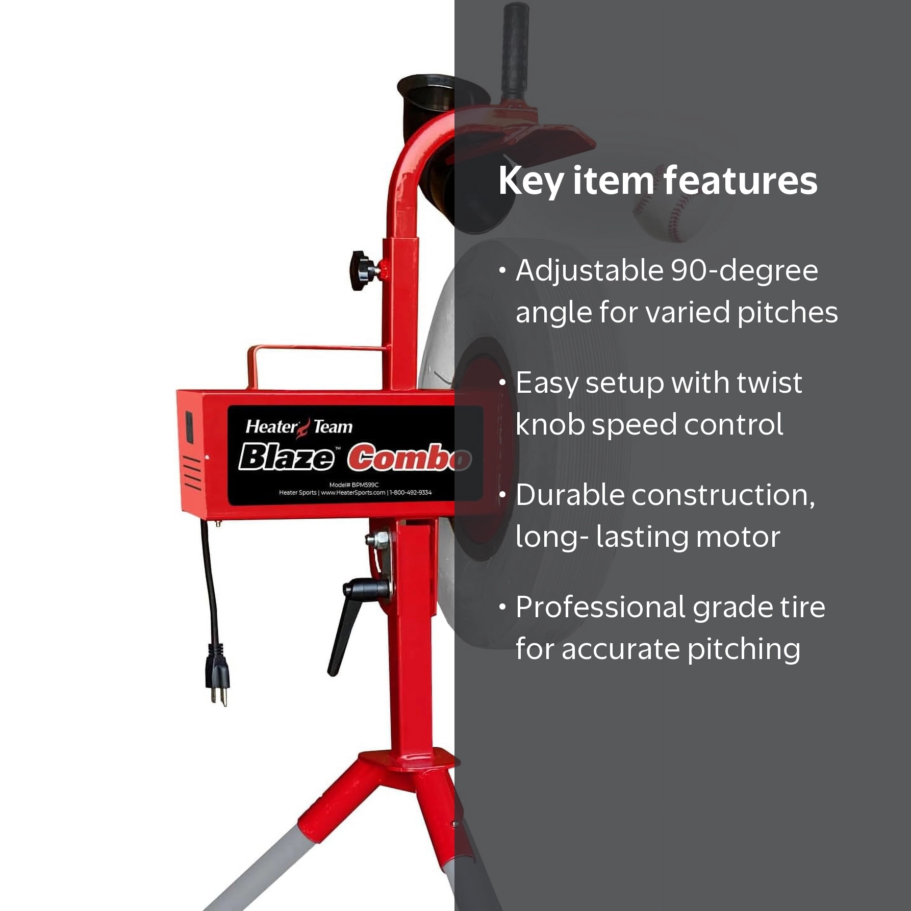 Heater Sports, Pitching Machine, Blaze, 70 MPH for Baseball