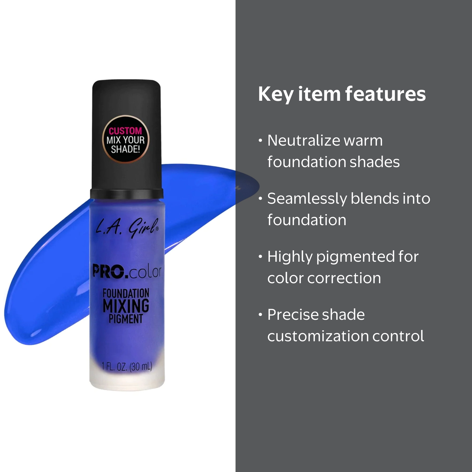 L.A. Girls Pro.Color Foundation Mixing Pigment, Blue, Neutral Tone