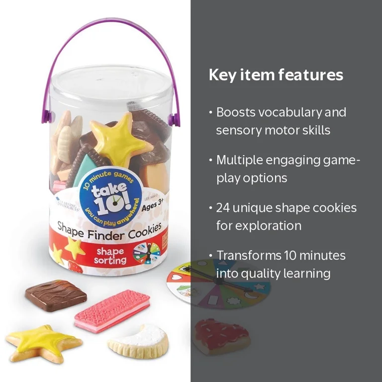 Learning Resources Take 10! Shape Finders Cookies, Gross & Fine